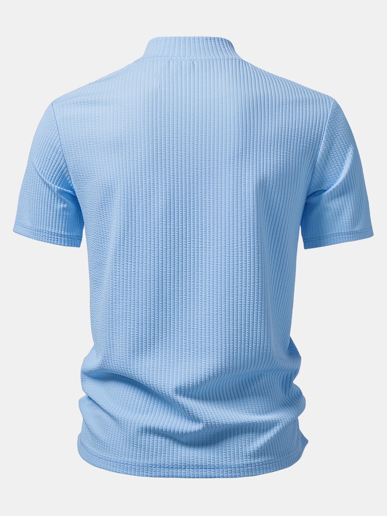 Ribbed Mock Neck T-Shirt