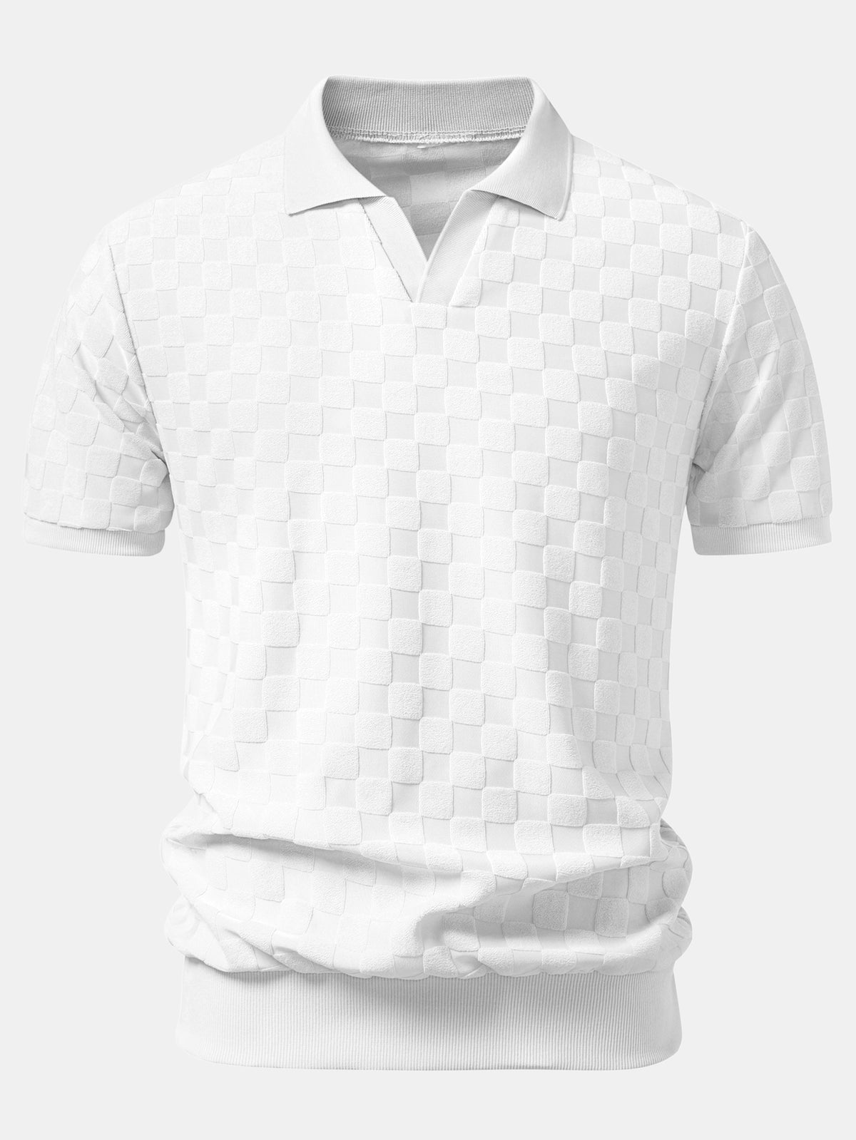 Polo Leher V Rajut Checkerboard