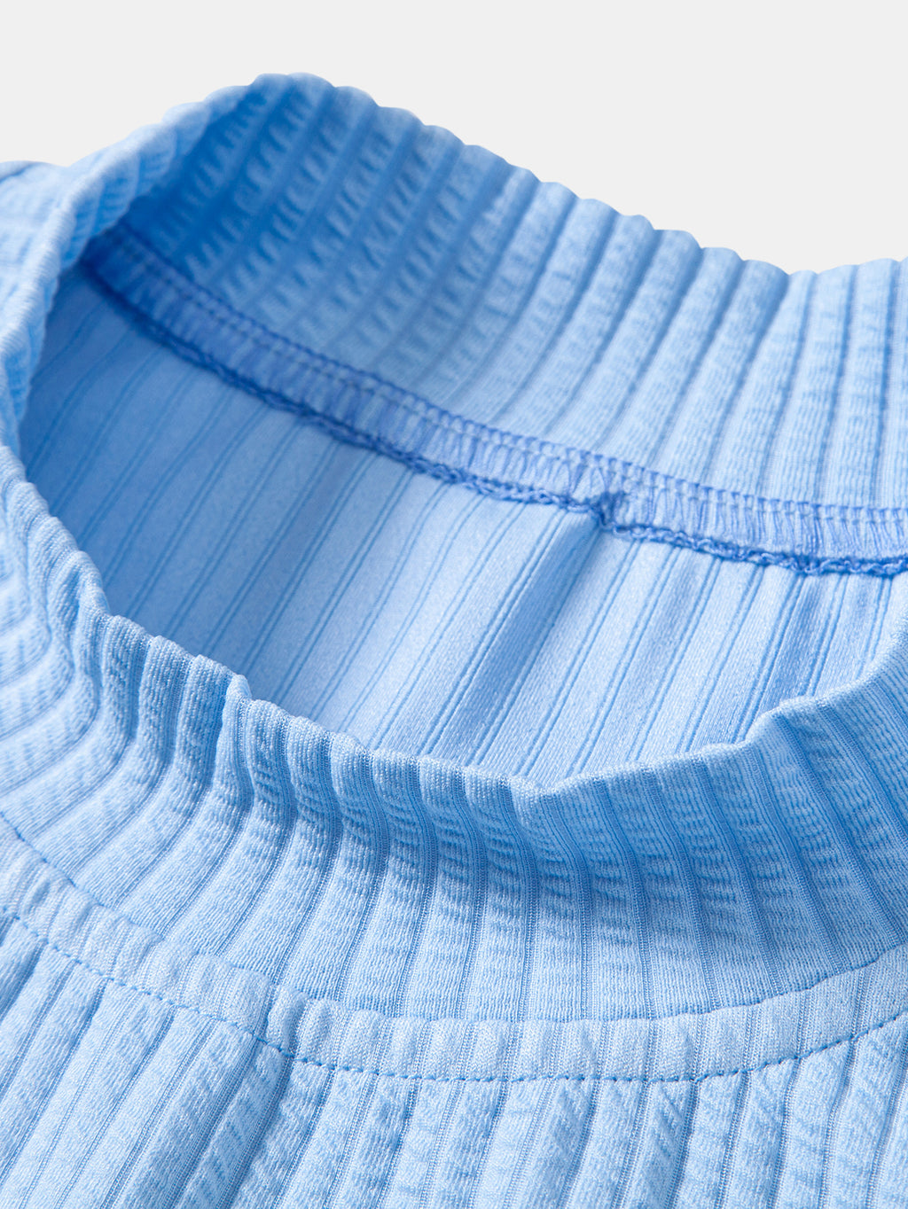 Ribbed Mock Neck T-Shirt